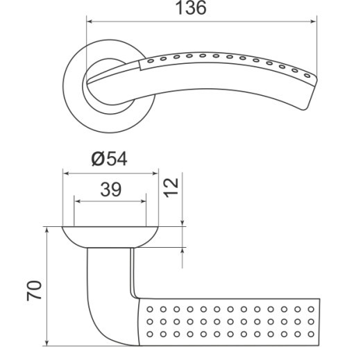 Ручка раздельная Libra LD26-1SN/CP-3 матовый никель/хром TECH (кв. 8х140)