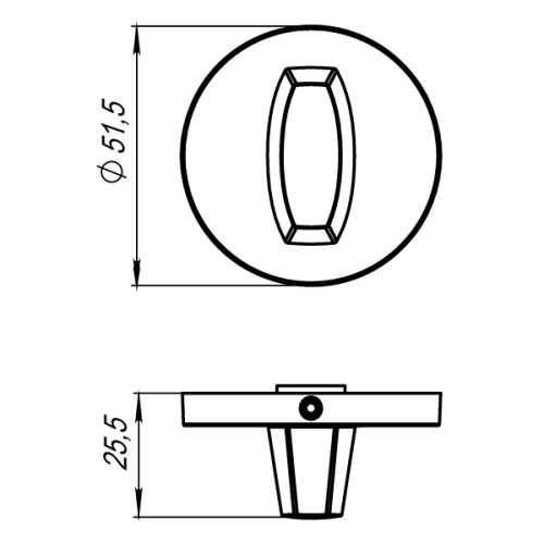 Ручка поворотная WC-BOLT BK6 URS CP-8 Хром