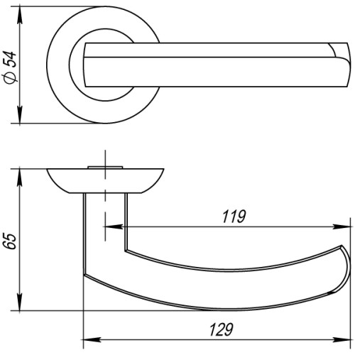Ручка раздельная ALFA AR SN/CP-3 матовый никель/хром, квадрат 8x140 мм, стяжки M4(10*50*50)