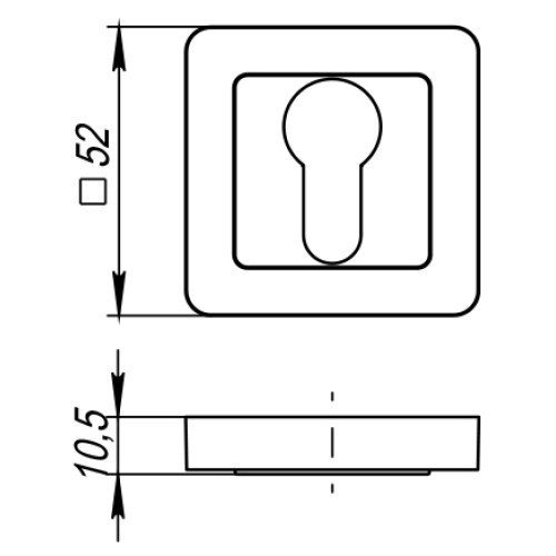 Накладка под цилиндр ET QR GR/CP-23 графит/хром