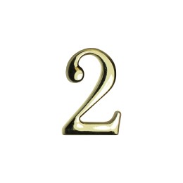 Цифра дверная АЛЛЮР "2" на клеевой основе золото