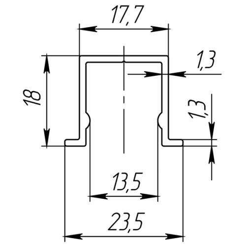 Нижняя направляющая DIY Comfort 60/80/1,3/1500 bottom track (1,5 м)(CFG-778)
