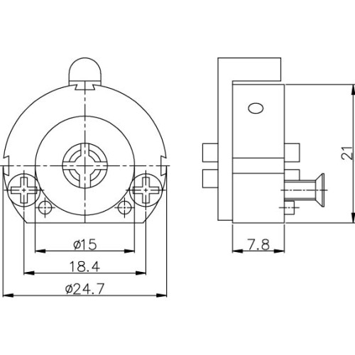 Цилиндровый механизм 164/FB mm для замков с крест. ключами 3 кл.